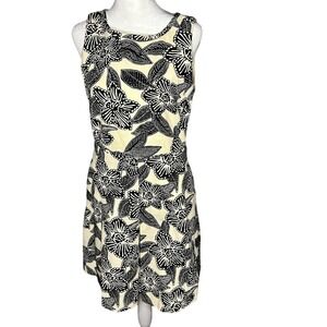 J Crew Polynesian Floral Fit and Flare Cotton Blend Dress Size 4